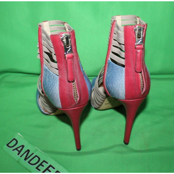 Brian Atwood Vero Cuoio Open Toe High Heel Sandals Multi Color Size Women's 6.5 - Picture 4 of 11